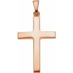 14K Rose 23x15.9 mm Cross Pendant  - R41279:3054181:P