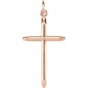 14K Rose 25x15 mm Cross Pendant - R16273:10010:P