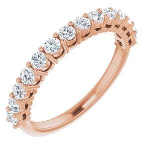 14K Rose 3/4 CTW Diamond Anniversary Band - 122978:60017:P