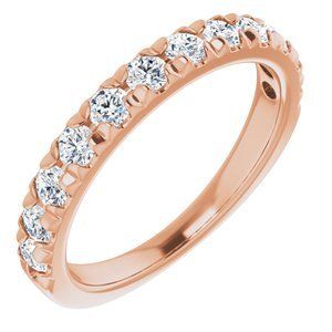 14K Rose 3/4 CTW Diamond French-Set Anniversary Band   - 123883:6014:P