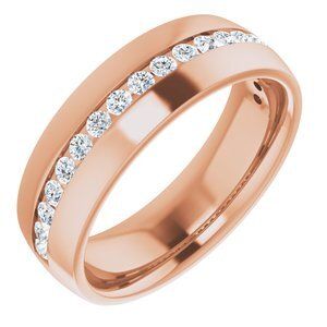 14K Rose 3/8 CTW Black Diamond Band  - 123307:6676:P