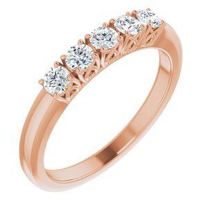 14K Rose 3/8 CTW Diamond Anniversary Band - 122859:60010:P