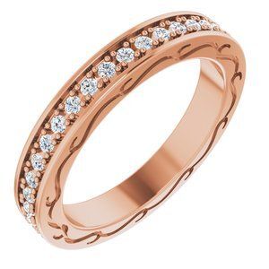 14K Rose 3/8 CTW Diamond Round Eternity Band Size 5 - 122141:60047:P