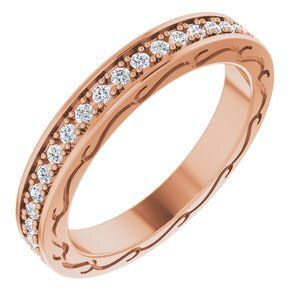 14K Rose 3/8 CTW Diamond Round Eternity Band Size 6 - 122141:60050:P
