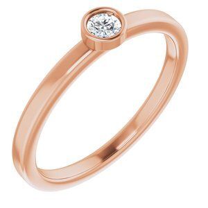 14K Rose 3 mm Round Sapphire Ring - 71806:6234:P