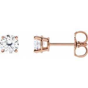 14K Rose 4.5 mm Round Stuller Lab-Created Moissanite Earrings - 1874:70274:P
