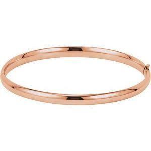 14K Rose 4.75 mm Hinged Bangle Bracelet - BRC181:240493:P