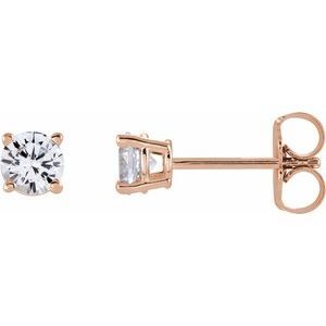 14K Rose 4 mm Round Sapphire Earrings        - 1874:70253:P
