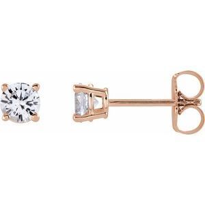 14K Rose 4 mm Round Sapphire Earrings        - 1874:70253:P