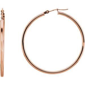 14K Rose 40 mm Hoop Earrings - 20270:6009:P