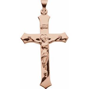 14K Rose 47.3x25.5 mm Crucifix Pendant  - R41112:242853:P