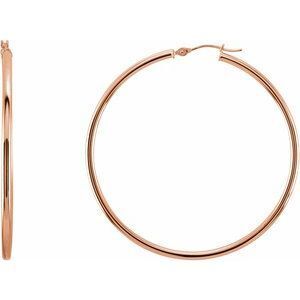 14K Rose 47 mm Hoop Earrings - 20270:6010:P
