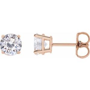 14K Rose 5.5 mm Round Stuller Lab-Created Moissanite Earrings - 1874:70284:P