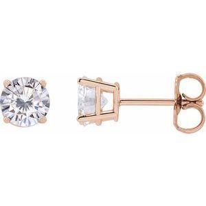 14K Rose 5.5 mm Round Stuller Lab-Created Moissanite Earrings - 1874:70284:P