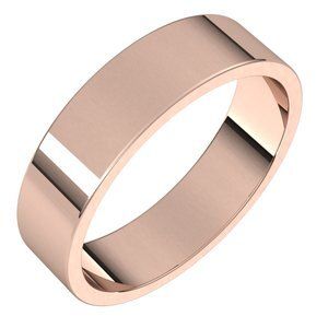 14K Rose 5 mm Flat Band Size 13.5 - F13.5:632:P