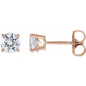 14K Rose 6 mm Round Stuller Lab-Created Moissanite Earrings - 1874:70289:P