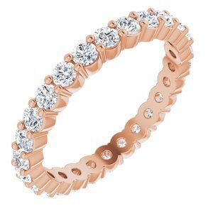 14K Rose 7/8 CTW Diamond Eternity Band Size 6.5  - 121935:621:P