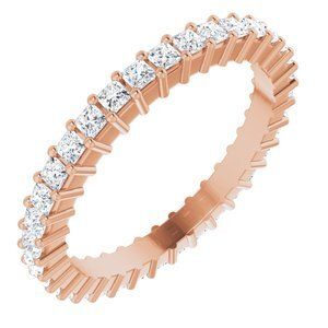 14K Rose 7/8 CTW Diamond Square Eternity Band Size 5 - 122107:60093:P