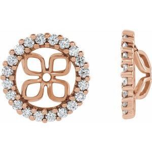 14K Rose 8.5 mm ID 1/2 CTW Diamond Earring Jackets - 83556:60002:P