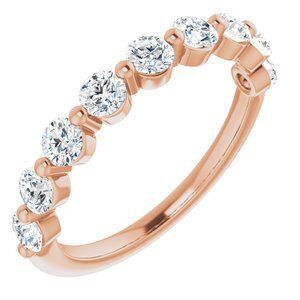 14K Rose 9/10 CTW Diamond Anniversary Band   - 123602:6028:P