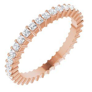 14K Rose 9/10 CTW Diamond Square Eternity Band Size 6 - 122107:60094:P