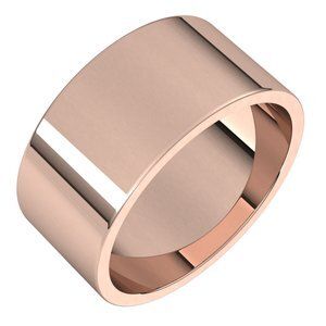 14K Rose 9 mm Flat Band Size 11 - F11:9007:P