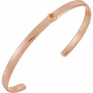 14K Rose Citrine Cuff 6" Bracelet - BRC764:60032:P