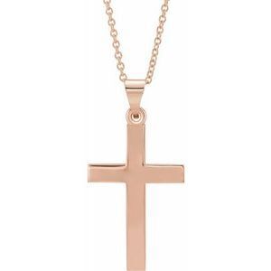 14K Rose Cross 18" Necklace   - R41279:6001:P