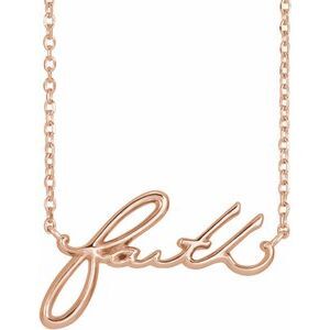 14K Rose Faith 18" Necklace - 87143:205:P