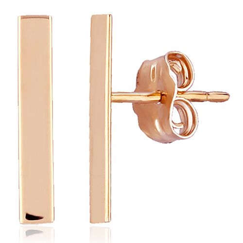 14K Rose Gold 2Mmx13mm Bar with Post Earrings