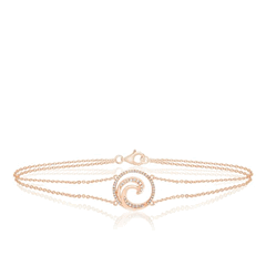 14K Rose Gold Diamond Waves Bracelet