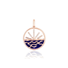 14K Rose Gold Island Life Pendant