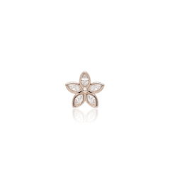 14K Rose Gold Marquise Diamond Flower Pendant