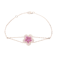 14K Rose Gold Plumeria's Tropical Flowers Bracelet