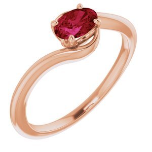 14K Rose Lab-Grown Ruby Ring   - 72042:60002:P