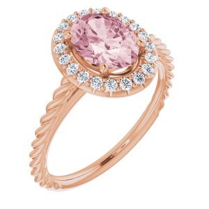 14K Rose Morganite & 1/6 CTW Diamond Ring     - 72014:6002:P