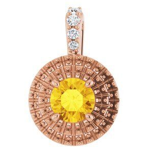 14K Rose Sapphire & 1/4 CTW Diamond Pendant   - 86826:6002:P