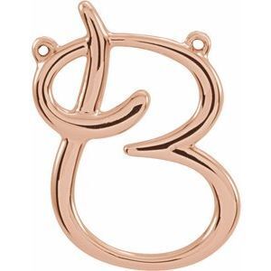 14K Rose Script Initial B Necklace Center - 84576:286:P