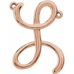 14K Rose Script Initial L Necklace Center - 84576:295:P