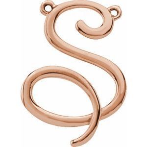 14K Rose Script Initial S Necklace Center - 84576:302:P
