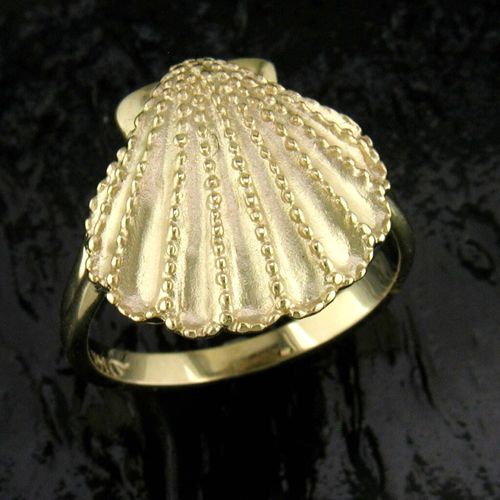 14K Scallop Shell Ring 9/24 - SD-SLR037