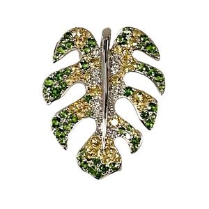 14K WG Monstera Pendant