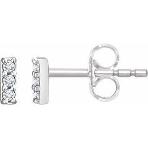 14K White .05 CTW Diamond Bar Earrings - 652862:60002:P