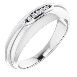 14K White .08 CTW Diamond Men's Ring   - 9852:6004:P