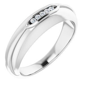 14K White .08 CTW Diamond Men's Ring   - 9852:6004:P