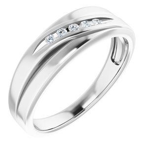 14K White 1/10 CTW Diamond 5-Stone Band - 122789:60003:P