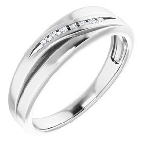 14K White 1/10 CTW Diamond 5-Stone Band - 122789:60008:P
