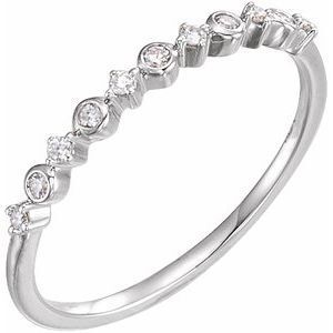 14K White 1/10 CTW Diamond Ring Size 7  - 652244:60001:P