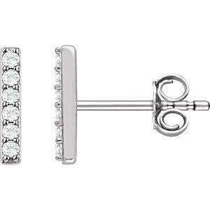 14K White 1/10 CTW Lab-Grown Diamond Bar Earrings - 651757:LG601:P