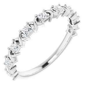 14K White 1/2 CTW Diamond Anniversary Band  - 123626:6045:P
